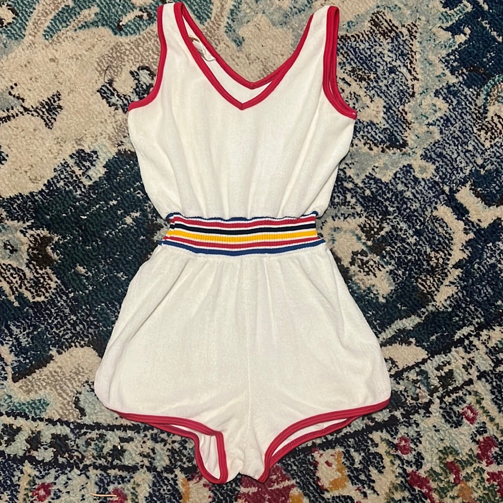 Terry cloth vintage romper playsuit